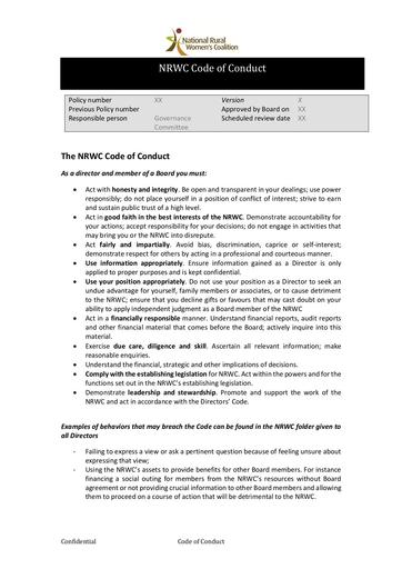 NRWC Code of Conduct
