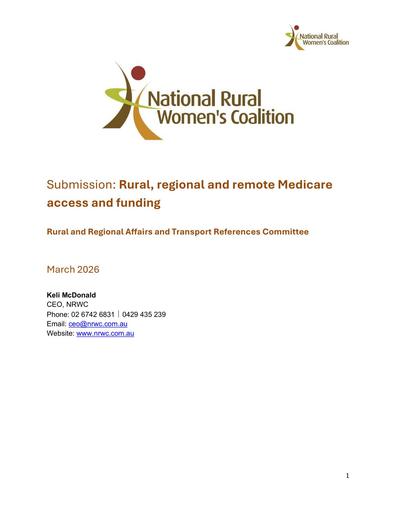 Submission - Rural, Regional and Remote Medicare Access and Funding - March 2026