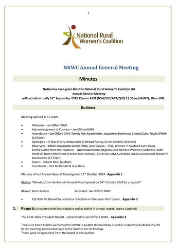 NRWC AGM Minutes 16.09.2025