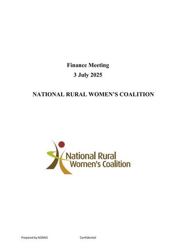 NRWC June 2025 Finance Report