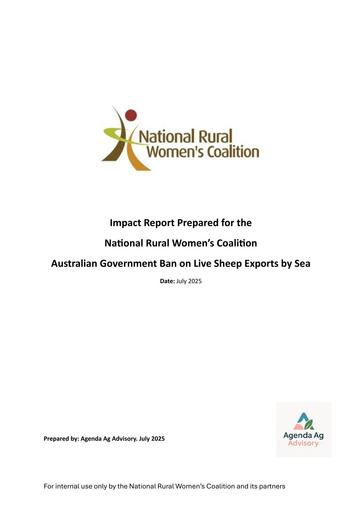 NRWC Impact Report Live Sheep Export Ban July 2025