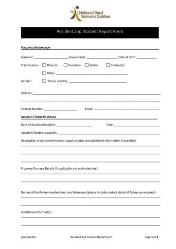 NRWC Accident and Incident Report Form