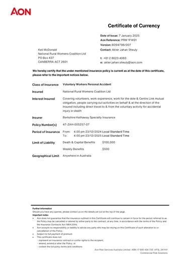 NRWC Voluntary Workers Personal Accident 23.12.2025