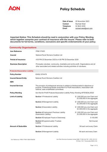 Community Organisation Policy