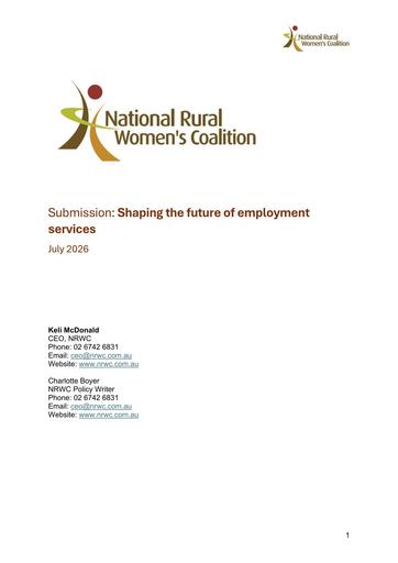 Submission - Shaping the future of Employment Services - July 2026